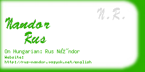 nandor rus business card